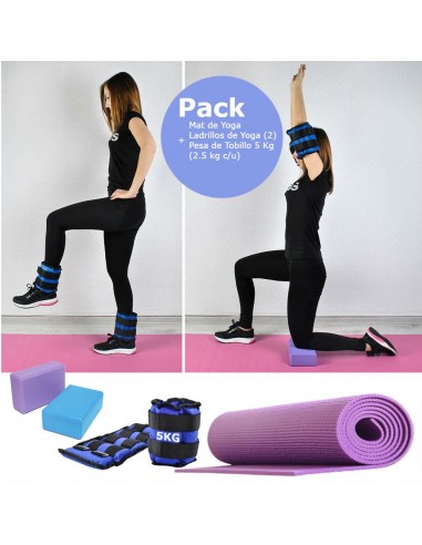 Pack Pesas de Tobillo 5 Kgs + Mat y Bloques de Yoga