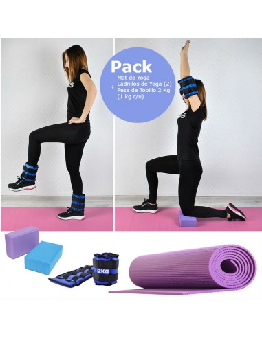 Pack Pesas de Tobillo 2 Kgs + Mat y Bloques de Yoga